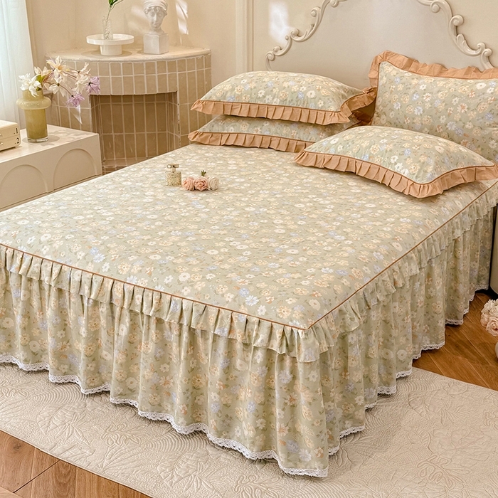 91家纺网 家纺一手货源 找家纺 （总）美达家纺 2025新款韩版全棉床裙款床单款四件套