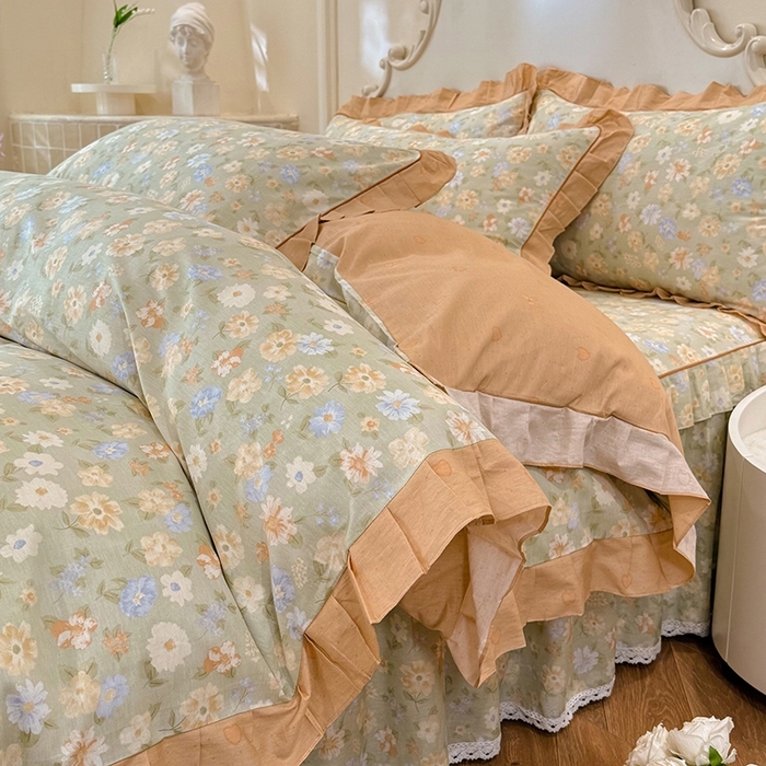 91家纺网 家纺一手货源 找家纺 （总）美达家纺 2025新款韩版全棉床裙款床单款四件套