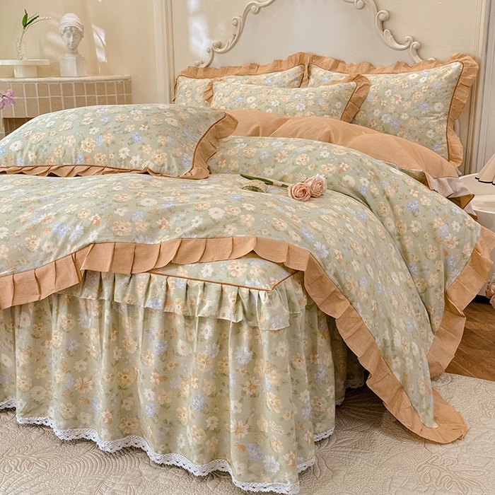 91家纺网 家纺一手货源 找家纺 （总）美达家纺 2025新款韩版全棉床裙款床单款四件套