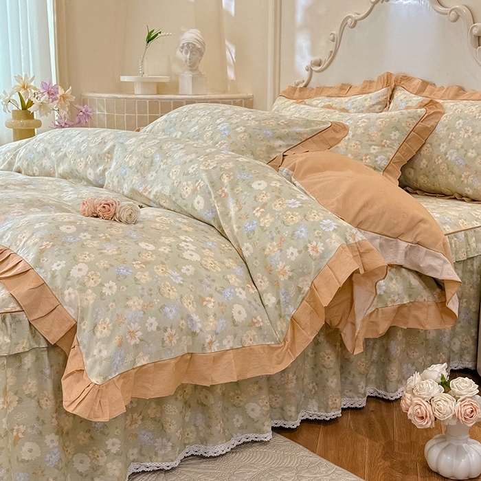 91家纺网 家纺一手货源 找家纺 （总）美达家纺 2025新款韩版全棉床裙款床单款四件套