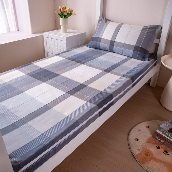 91家纺网 家纺一手货源 找家纺 （总）凌云家纺 2025春夏新款13372全棉纯棉学生床套款三件套上下铺宿舍六件套一整套