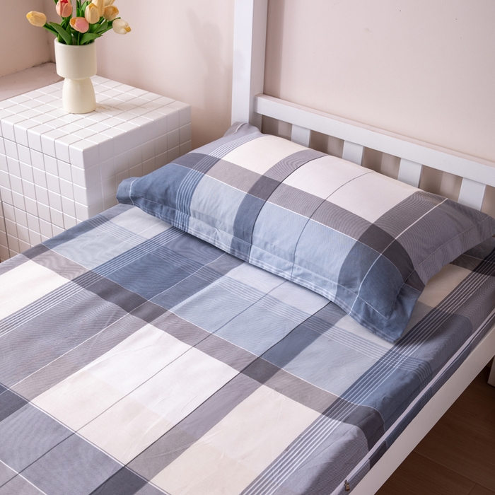 91家纺网 家纺一手货源 找家纺 （总）凌云家纺 2025春夏新款13372全棉纯棉学生床套款三件套上下铺宿舍六件套一整套