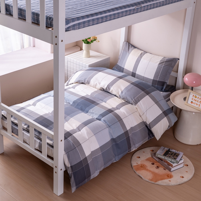 91家纺网 家纺一手货源 找家纺 （总）凌云家纺 2025春夏新款13372全棉纯棉学生床套款三件套上下铺宿舍六件套一整套