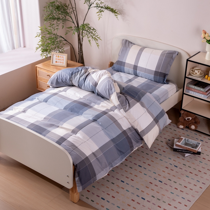凌云家纺 2025新款13372全棉学生床笠款三件套 上下铺六件套一整套 布莱格