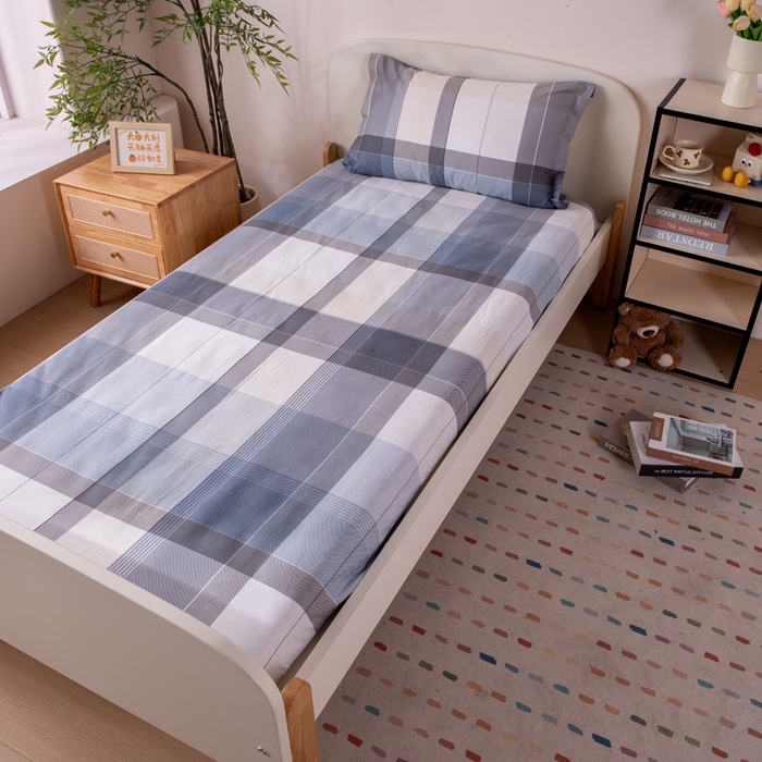 91家纺网 家纺一手货源 找家纺 凌云家纺 2025新款13372全棉学生床笠款三件套 上下铺六件套一整套 布莱格