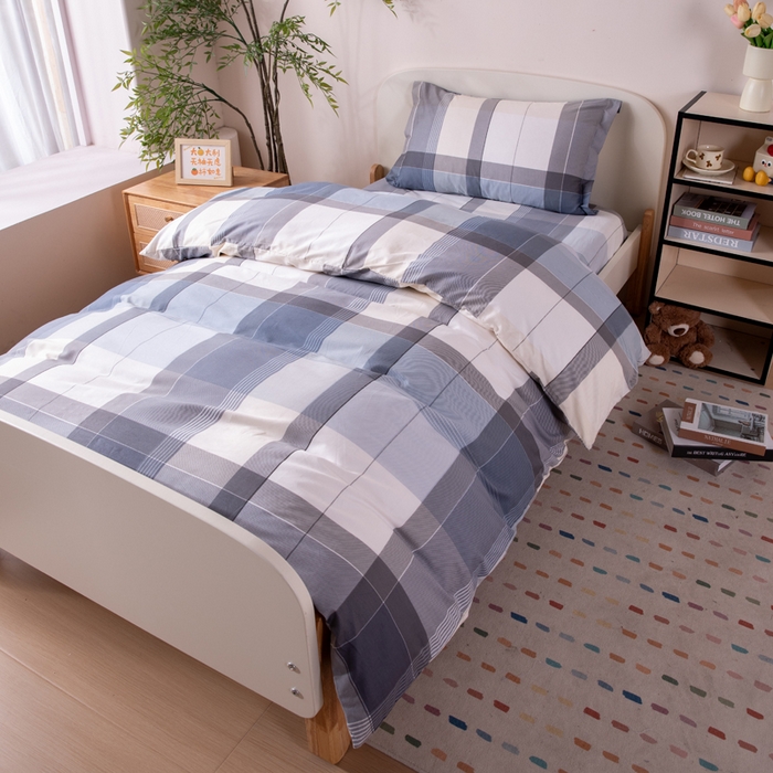 91家纺网 家纺一手货源 找家纺 凌云家纺 2025新款13372全棉学生床笠款三件套 上下铺六件套一整套 布莱格