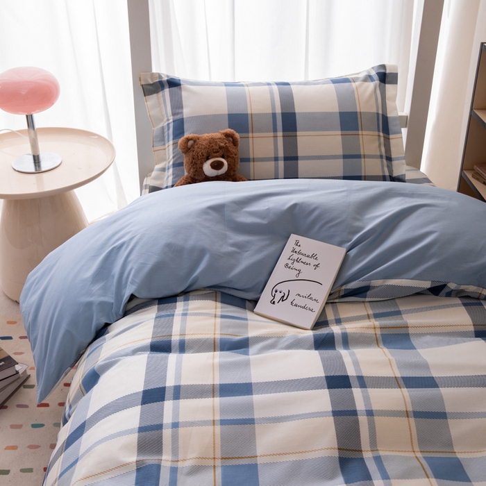 91家纺网 家纺一手货源 找家纺 凌云家纺 2025新款13372全棉学生床笠款三件套 上下铺六件套一整套 春日来信