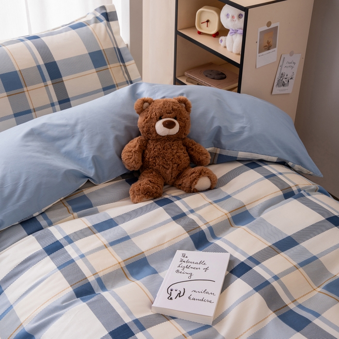 91家纺网 家纺一手货源 找家纺 凌云家纺 2025新款13372全棉学生床笠款三件套 上下铺六件套一整套 春日来信