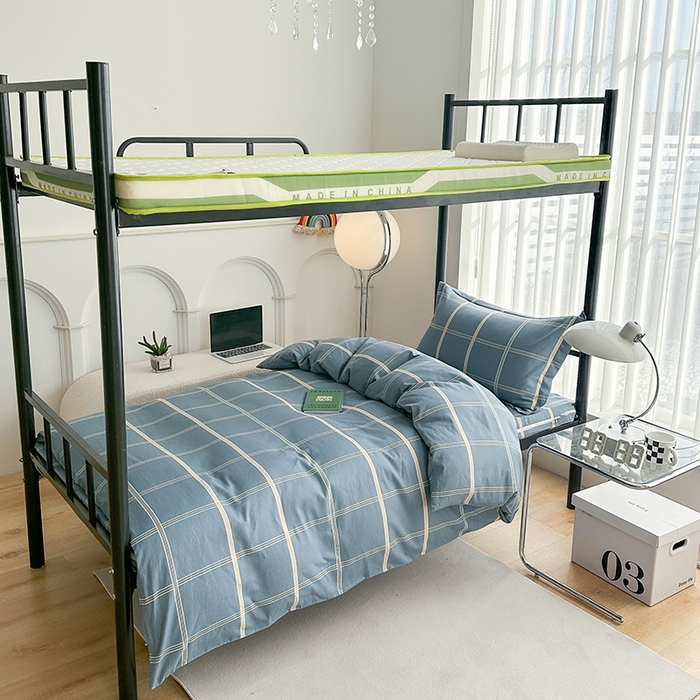 91家纺网 家纺一手货源 找家纺 （总）凌云家纺 2025春夏新款13372全棉纯棉学生床套款三件套上下铺宿舍六件套一整套