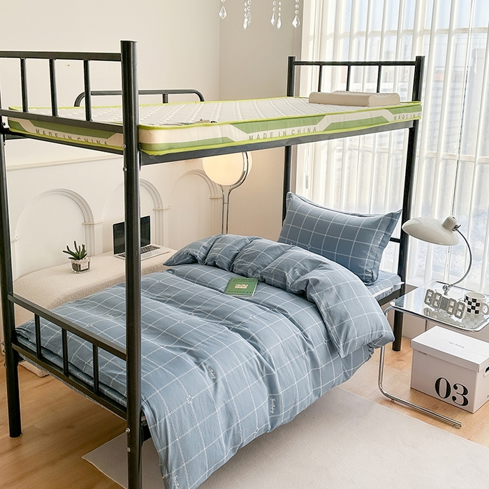 91家纺网 家纺一手货源 找家纺 （总）凌云家纺 2025春夏新款13372全棉纯棉学生床套款三件套上下铺宿舍六件套一整套