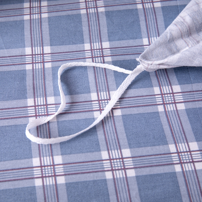 91家纺网 家纺一手货源 找家纺 凌云家纺 2025新款13372全棉学生床笠款三件套 上下铺六件套一整套 麦田蓝