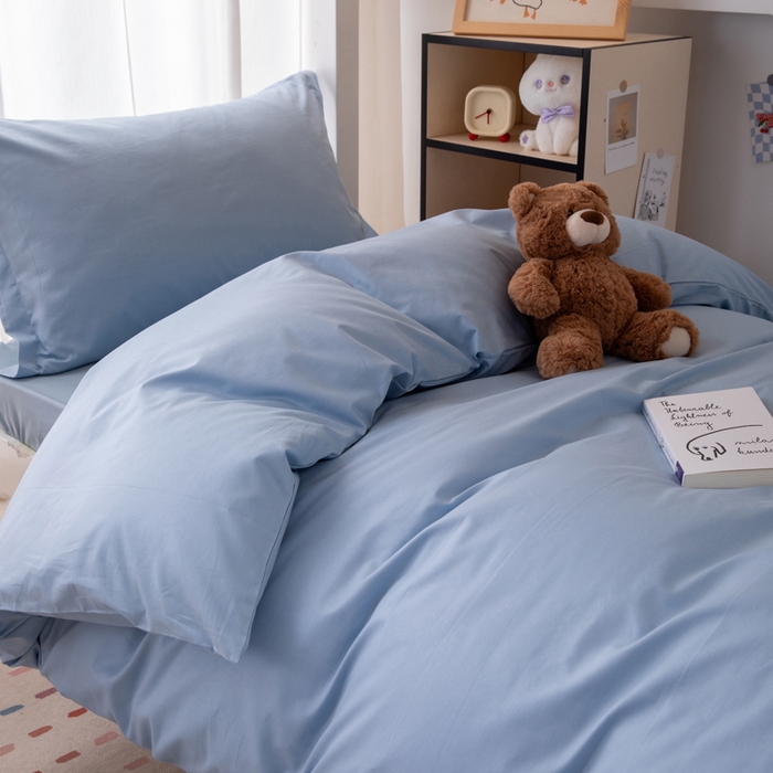 91家纺网 家纺一手货源 找家纺 凌云家纺 2025新款13372全棉学生床笠款三件套 上下铺六件套一整套 星空蓝