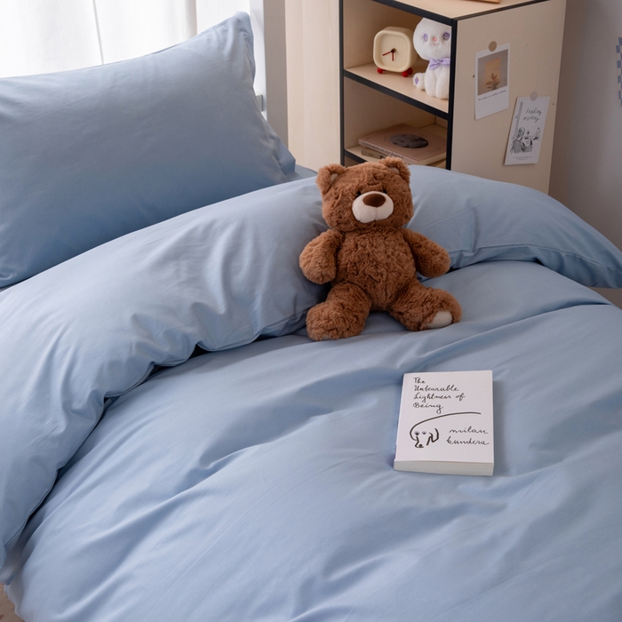 91家纺网 家纺一手货源 找家纺 凌云家纺 2025新款13372全棉学生床笠款三件套 上下铺六件套一整套 星空蓝