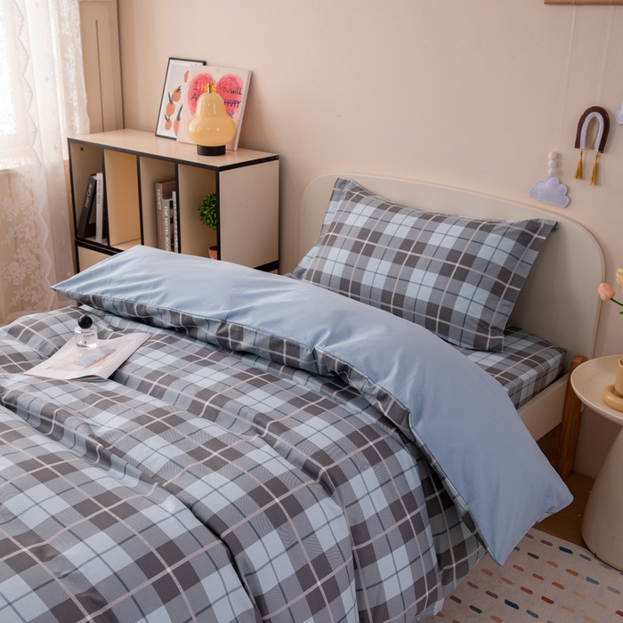 91家纺网 家纺一手货源 找家纺 凌云家纺 2025新款13372全棉学生床笠款三件套 上下铺六件套一整套 雅静兰