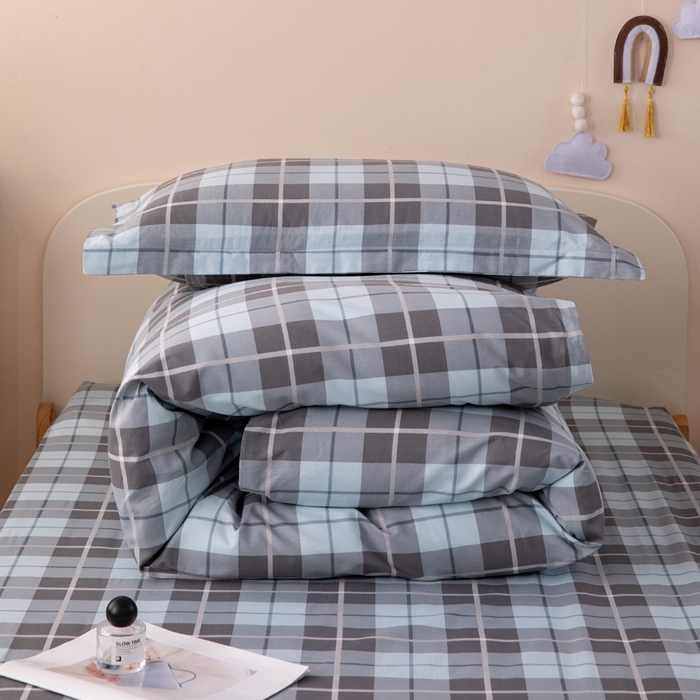 91家纺网 家纺一手货源 找家纺 凌云家纺 2025新款13372全棉学生床笠款三件套 上下铺六件套一整套 雅静兰