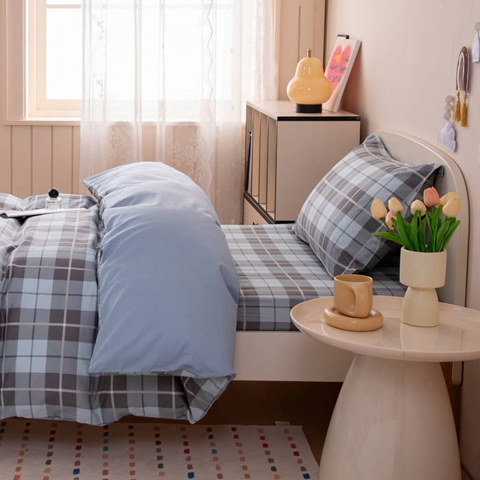 91家纺网 家纺一手货源 找家纺 凌云家纺 2025新款13372全棉学生床笠款三件套 上下铺六件套一整套 雅静兰