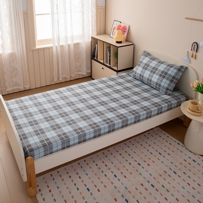 91家纺网 家纺一手货源 找家纺 凌云家纺 2025新款13372全棉学生床笠款三件套 上下铺六件套一整套 雅静兰