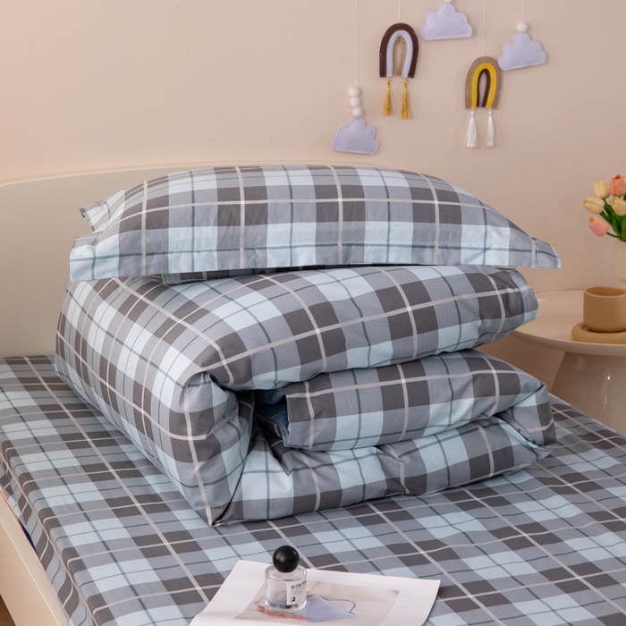 91家纺网 家纺一手货源 找家纺 凌云家纺 2025新款13372全棉学生床笠款三件套 上下铺六件套一整套 雅静兰