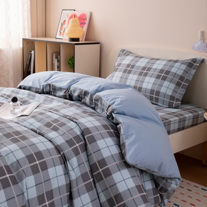 91家纺网 家纺一手货源 找家纺 凌云家纺 2025新款13372全棉学生床笠款三件套 上下铺六件套一整套 雅静兰