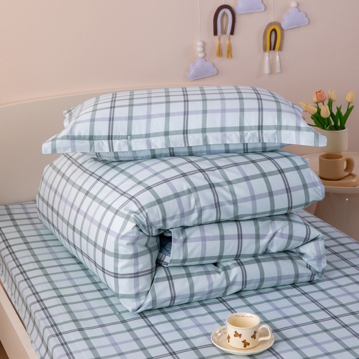 91家纺网 家纺一手货源 找家纺 凌云家纺 2025新款13372全棉学生床笠款三件套 上下铺六件套一整套 印象空间