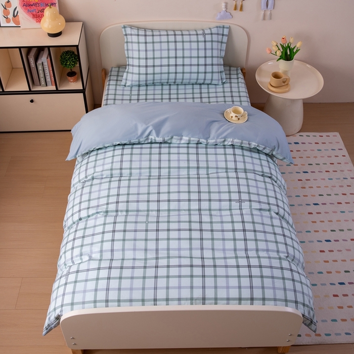 91家纺网 家纺一手货源 找家纺 凌云家纺 2025新款13372全棉学生床笠款三件套 上下铺六件套一整套 印象空间