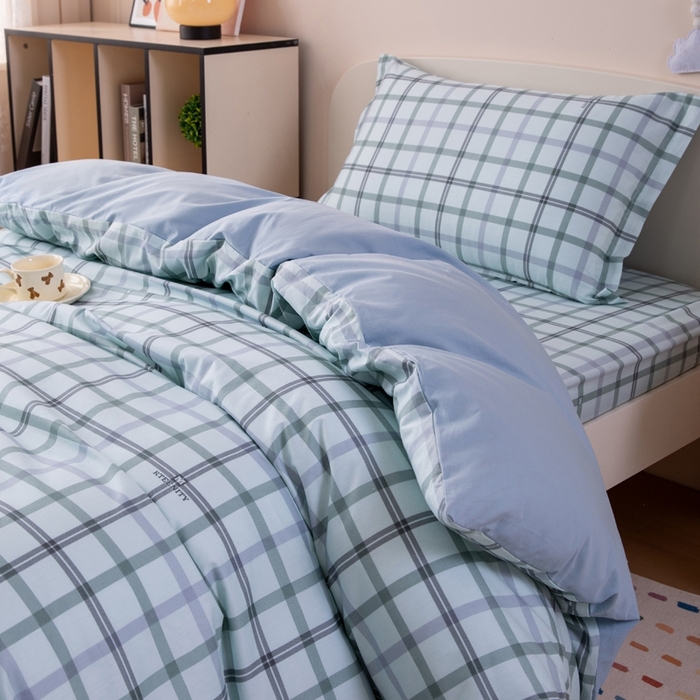 91家纺网 家纺一手货源 找家纺 凌云家纺 2025新款13372全棉学生床笠款三件套 上下铺六件套一整套 印象空间