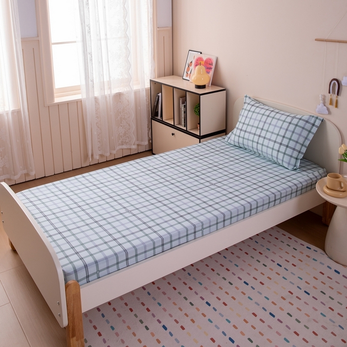 91家纺网 家纺一手货源 找家纺 凌云家纺 2025新款13372全棉学生床笠款三件套 上下铺六件套一整套 印象空间