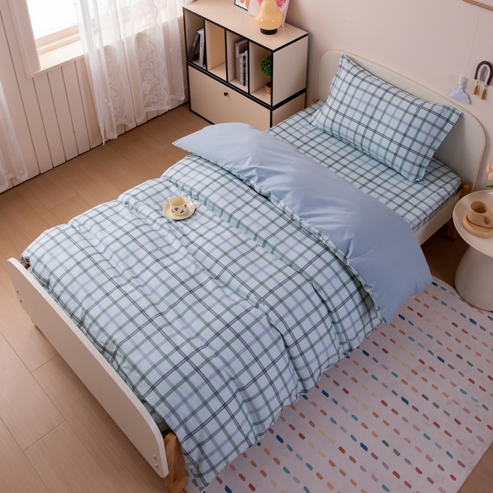 91家纺网 家纺一手货源 找家纺 凌云家纺 2025新款13372全棉学生床笠款三件套 上下铺六件套一整套 印象空间