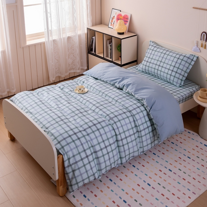 91家纺网 家纺一手货源 找家纺 凌云家纺 2025新款13372全棉学生床笠款三件套 上下铺六件套一整套 印象空间