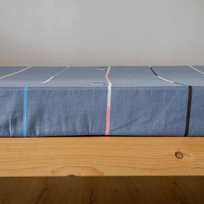 91家纺网 家纺一手货源 找家纺 凌云家纺 2025新款13372全棉学生床笠款三件套 上下铺六件套一整套 雏菊暗恋-灰