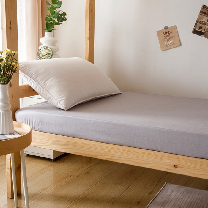 91家纺网 家纺一手货源 找家纺 凌云家纺 2025新款13372全棉学生床笠款三件套 上下铺六件套一整套 简约-灰