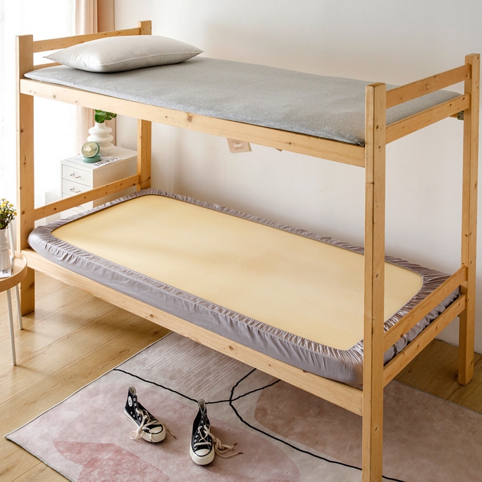 91家纺网 家纺一手货源 找家纺 凌云家纺 2025新款13372全棉学生床笠款三件套 上下铺六件套一整套 简约-灰