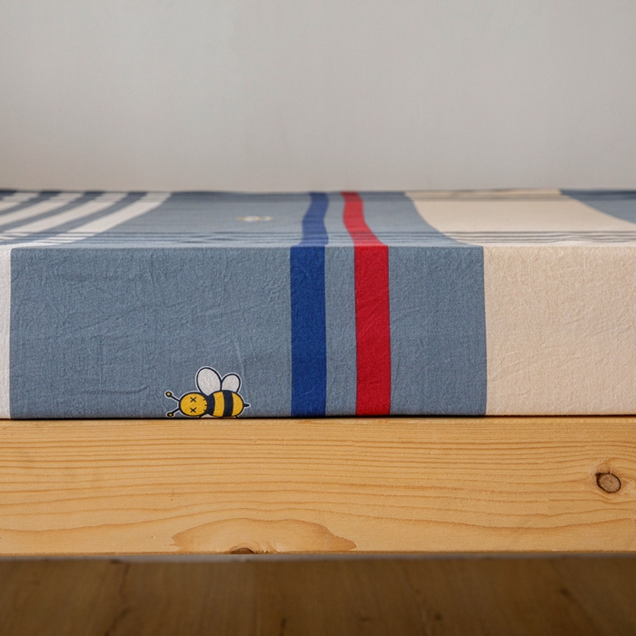 91家纺网 家纺一手货源 找家纺 凌云家纺 2025新款13372全棉学生床笠款三件套 上下铺六件套一整套 品质生活-灰