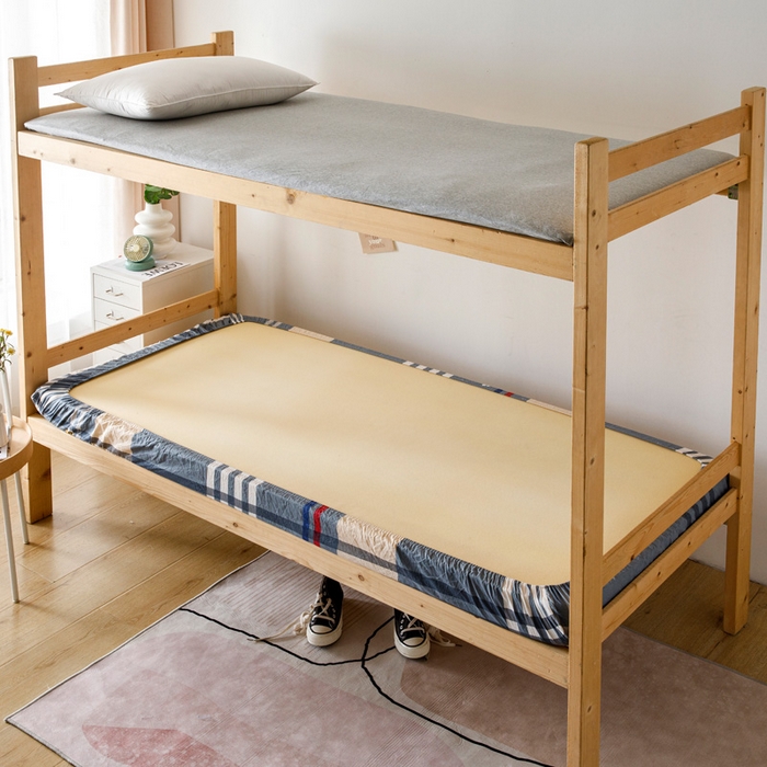 91家纺网 家纺一手货源 找家纺 凌云家纺 2025新款13372全棉学生床笠款三件套 上下铺六件套一整套 品质生活-灰