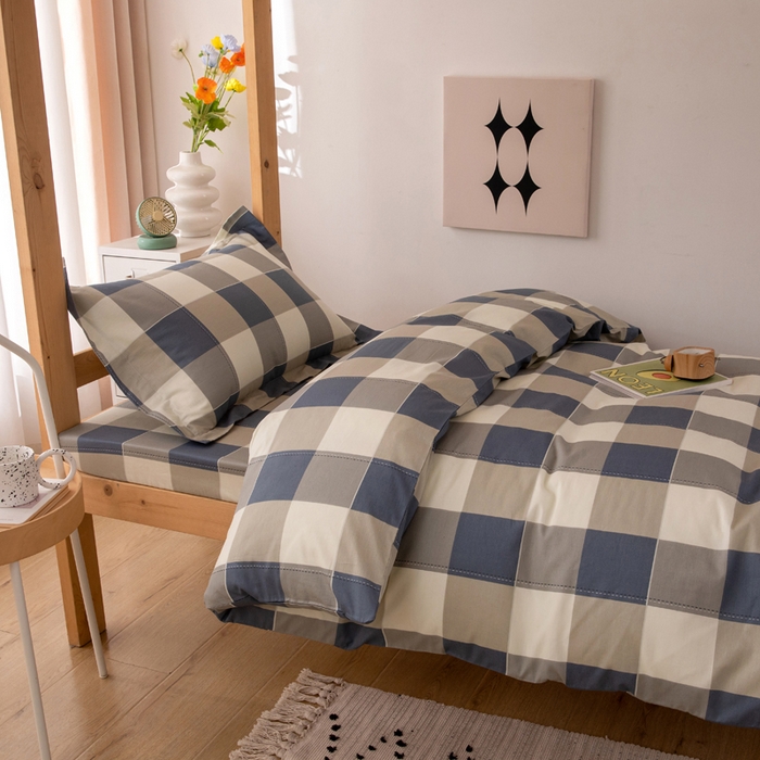 91家纺网 家纺一手货源 找家纺 凌云家纺 2025新款13372全棉学生床笠款三件套 上下铺六件套一整套 千寻