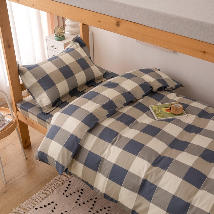 91家纺网 家纺一手货源 找家纺 凌云家纺 2025新款13372全棉学生床笠款三件套 上下铺六件套一整套 千寻