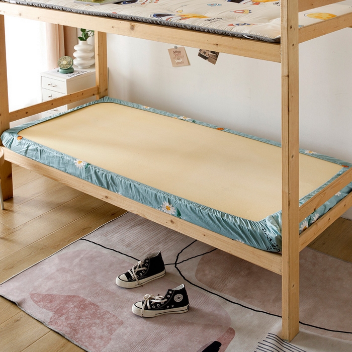 91家纺网 家纺一手货源 找家纺 凌云家纺 2025新款13372全棉学生床笠款三件套 上下铺六件套一整套 小雏菊-蓝