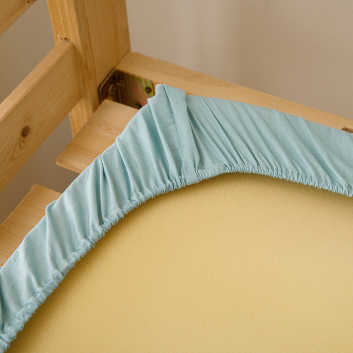 91家纺网 家纺一手货源 找家纺 凌云家纺 2025新款13372全棉学生床笠款三件套 上下铺六件套一整套 小雏菊-蓝