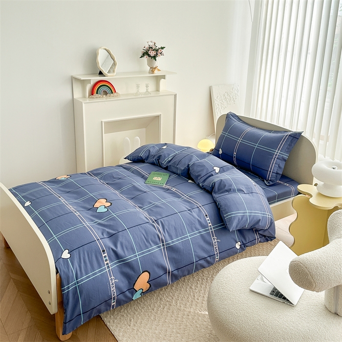 凌云家纺 2025新款13372全棉学生床笠款三件套 上下铺六件套一整套 心有灵犀