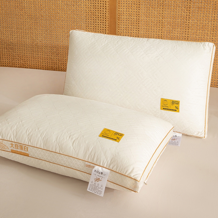 91家纺网 家纺一手货源 找家纺 （总）恒科家纺 2025新款大豆蛋白纤维枕头护颈椎助睡眠酒店枕芯一对装家用双人单人枕头枕芯 