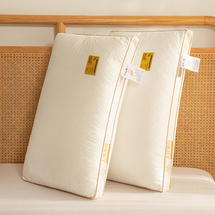 91家纺网 家纺一手货源 找家纺 （总）恒科家纺 2025新款大豆蛋白纤维枕头护颈椎助睡眠酒店枕芯一对装家用双人单人枕头枕芯 