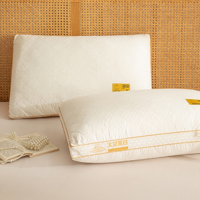 91家纺网 家纺一手货源 找家纺 （总）恒科家纺 2025新款大豆蛋白纤维枕头护颈椎助睡眠酒店枕芯一对装家用双人单人枕头枕芯 