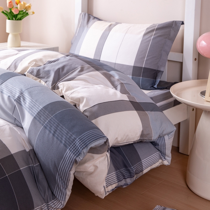 91家纺网 家纺一手货源 找家纺 凌云家纺 2025春夏新款13372全棉纯棉学生床套款三件套上下铺宿舍六件套一整套 布莱格