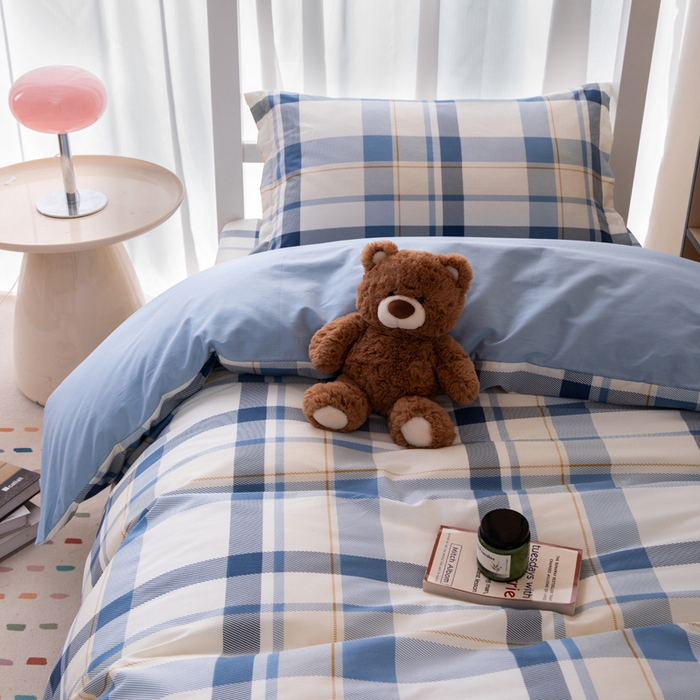 91家纺网 家纺一手货源 找家纺 凌云家纺 2025春夏新款13372全棉纯棉学生床套款三件套上下铺宿舍六件套一整套 春日来信