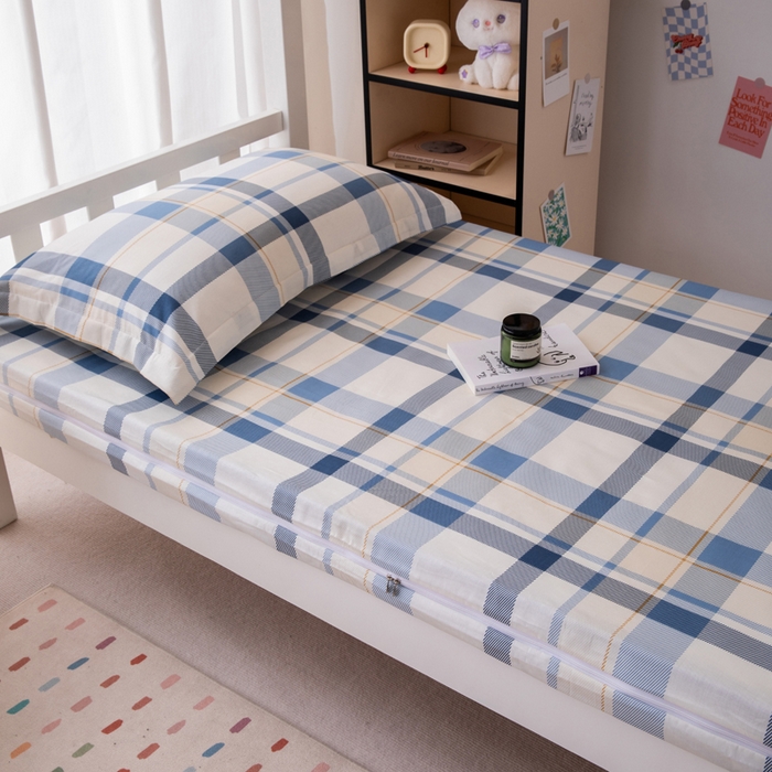 91家纺网 家纺一手货源 找家纺 凌云家纺 2025春夏新款13372全棉纯棉学生床套款三件套上下铺宿舍六件套一整套 春日来信