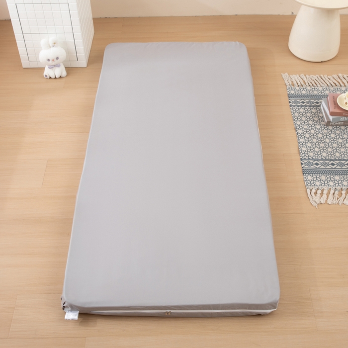 91家纺网 家纺一手货源 找家纺 凌云家纺 2025春夏新款13372全棉纯棉学生床套款三件套上下铺宿舍六件套一整套 简约灰