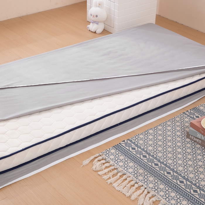 91家纺网 家纺一手货源 找家纺 凌云家纺 2025春夏新款13372全棉纯棉学生床套款三件套上下铺宿舍六件套一整套 简约灰