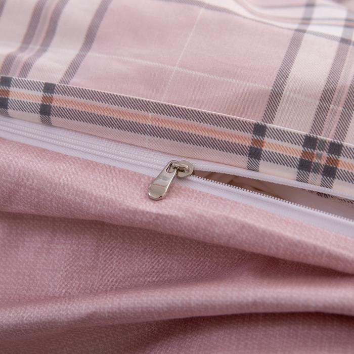 91家纺网 家纺一手货源 找家纺 凌云家纺 2025春夏新款13372全棉纯棉学生床套款三件套上下铺宿舍六件套一整套 绮梦粉