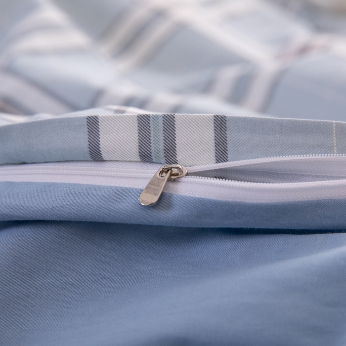 91家纺网 家纺一手货源 找家纺 凌云家纺 2025春夏新款13372全棉纯棉学生床套款三件套上下铺宿舍六件套一整套 绮梦蓝