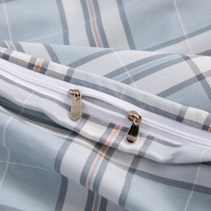 91家纺网 家纺一手货源 找家纺 凌云家纺 2025春夏新款13372全棉纯棉学生床套款三件套上下铺宿舍六件套一整套 绮梦蓝